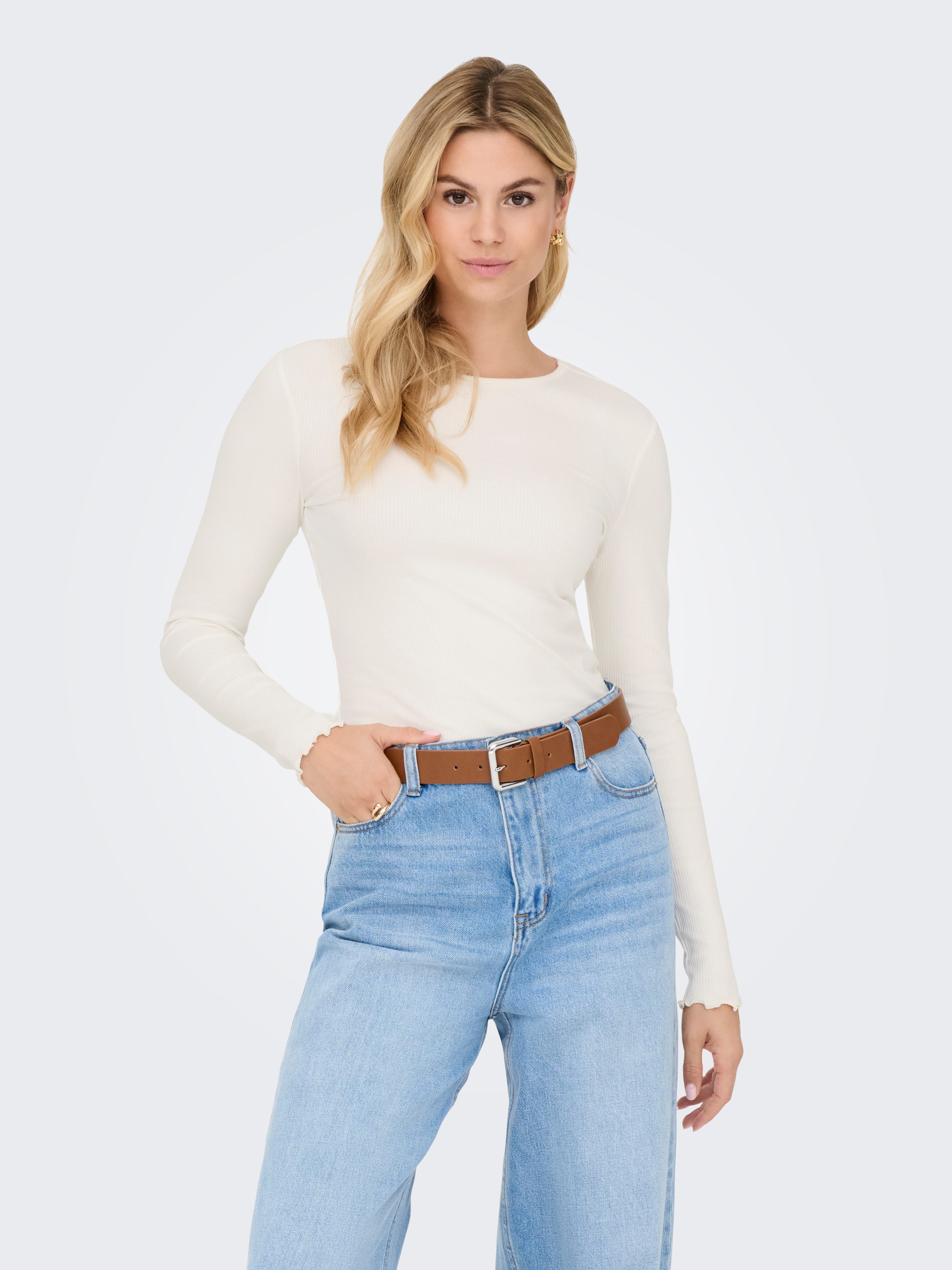 ONLY Langarmshirt ONLINA L/S O-NECK TOP JRS günstig online kaufen