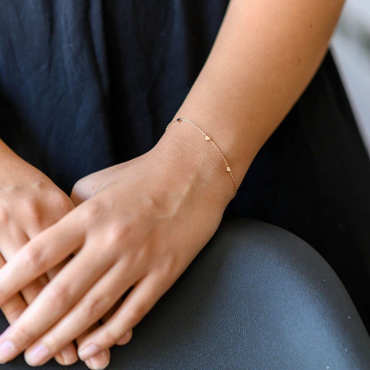 Materia Armkette Damen Rosegold Herzen filigran günstig online kaufen