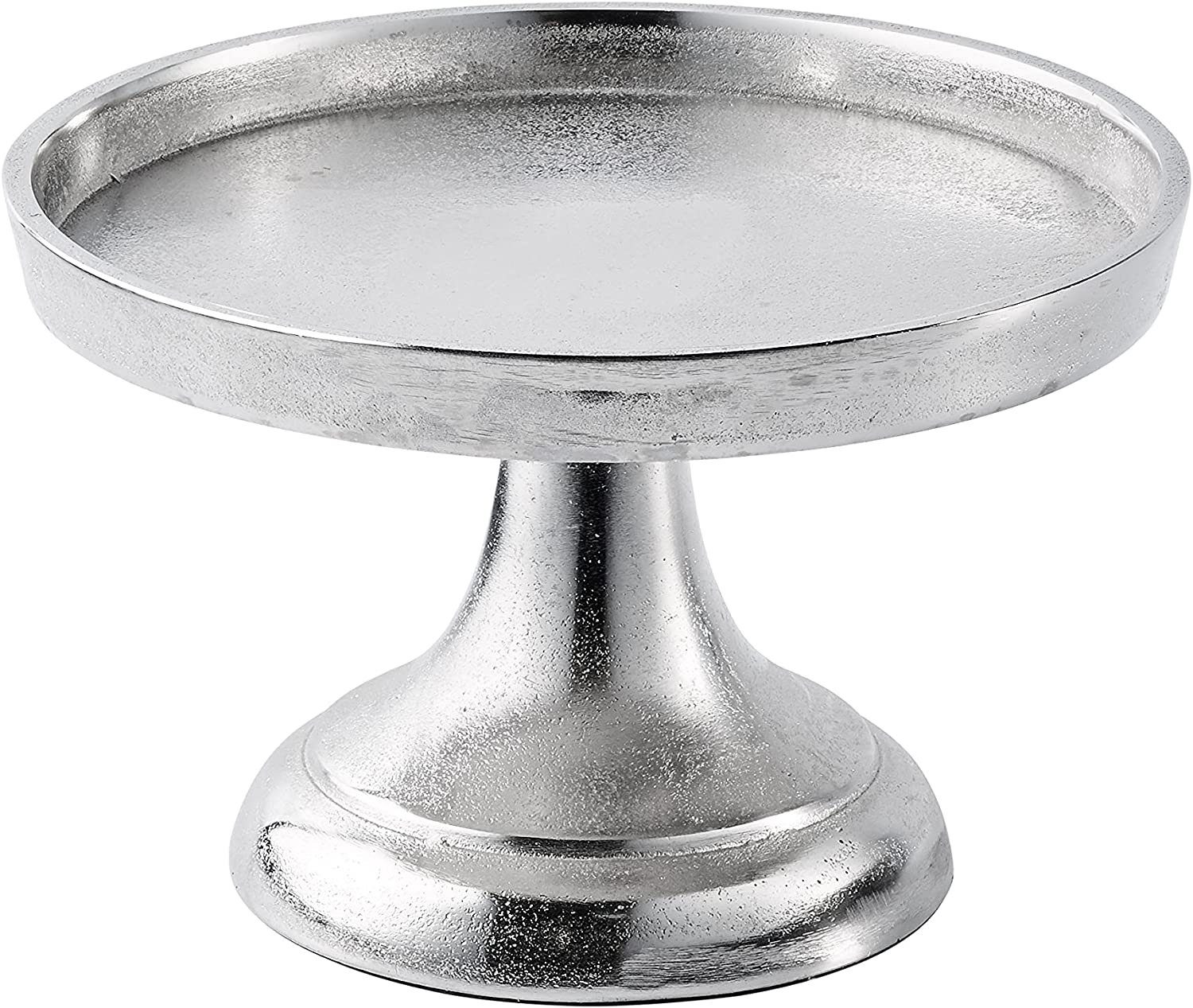 MichaelNoll Dekoschale Dekoteller Schale Etagere, Metall Aluminium Silber, Deko S 19,5 cm