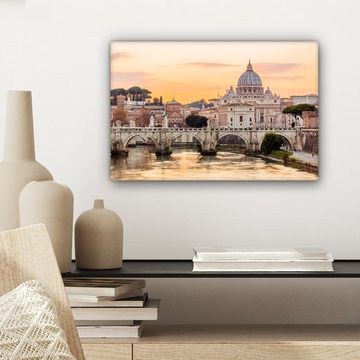 OneMillionCanvasses® Leinwandbild Italien - Skyline - Rom, (1 St), Wandbild Leinwandbilder, Aufhängefertig, Wanddeko, 30x20 cm