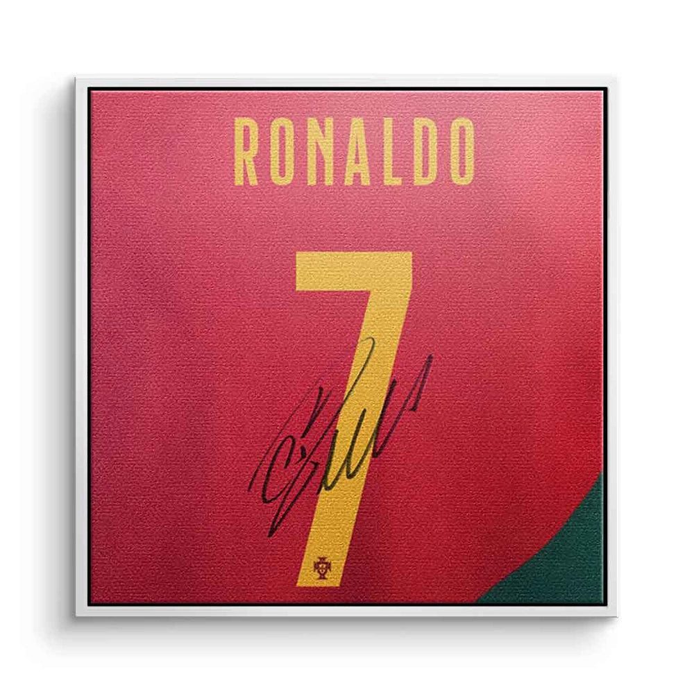 DOTCOMCANVAS® Leinwandbild Ronaldo - Quadrat Edition, Leinwandbild Cristiano Ronaldo Fußballspieler 7 Portugal Wandbild