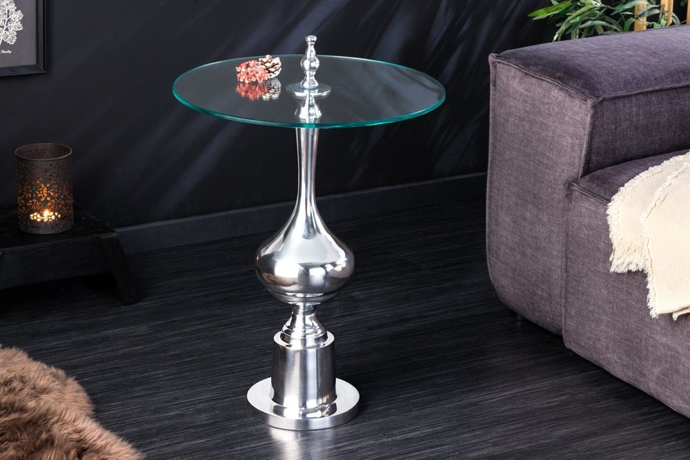 Fink Schmale Vase Aus Gehämmertem Eisen – 20 Cm Höhe, Silberfarben | Blumenvase Für Modernes Interior