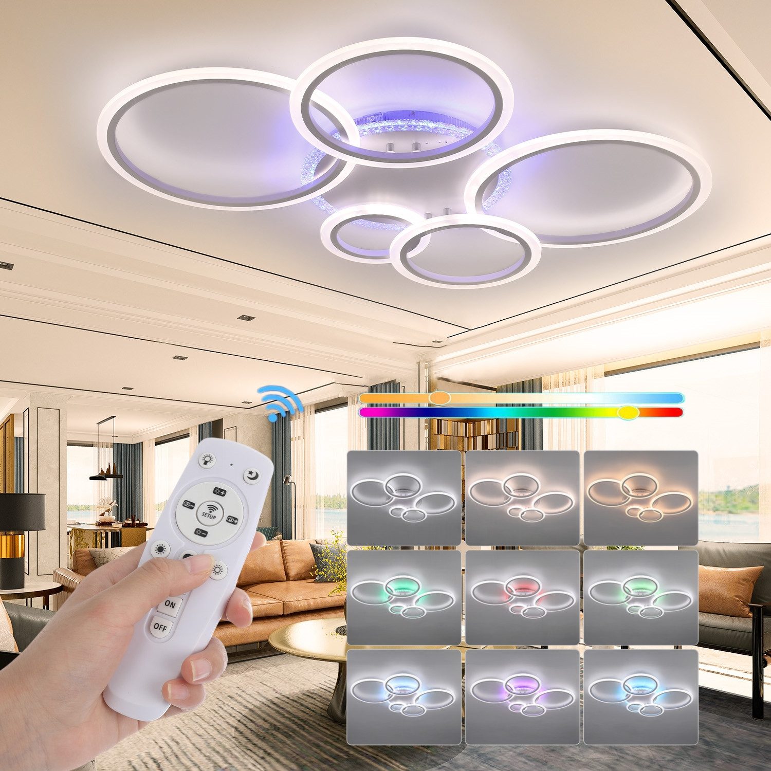 WILGOON LED Deckenleuchte 80W deckenlampe dimmbar, günstig online kaufen