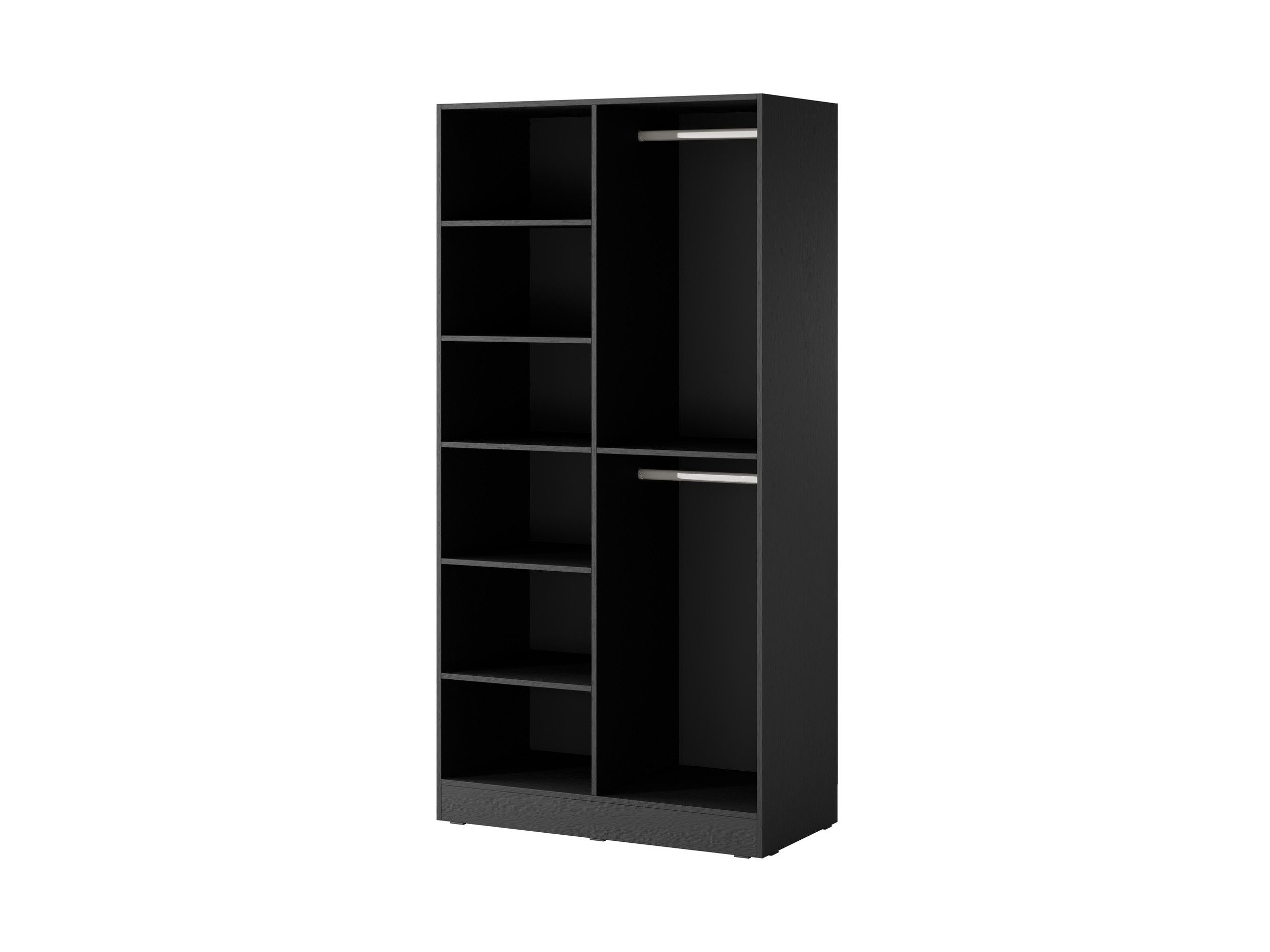 MOEBLO Drehtürenschrank MINEWRA FLUTES 300 (6-türiger Kleiderschrank mit eleganten Glastüren, Moderner Schrank für Schlafzimmer und Garderobe, Robustes Design mit Rillenschliff-Glas und gefrästen Paneelen, Breite: 303 cm, Höhe: 200 cm, Tiefe: 49 cm, mit Glastüren)
