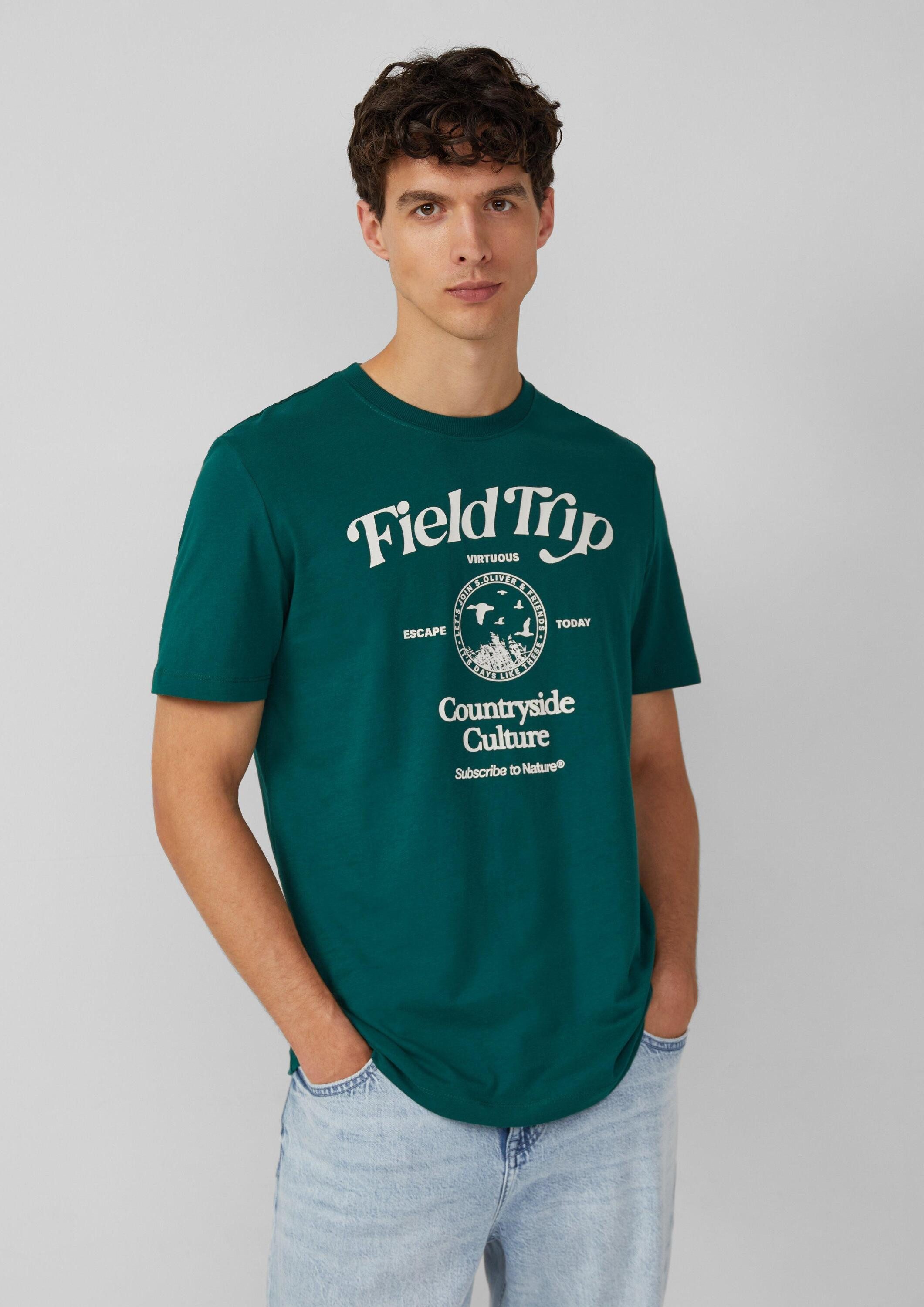 s.Oliver Kurzarmshirt T-Shirt Baumwoll-T-Shirt mit Frontprint