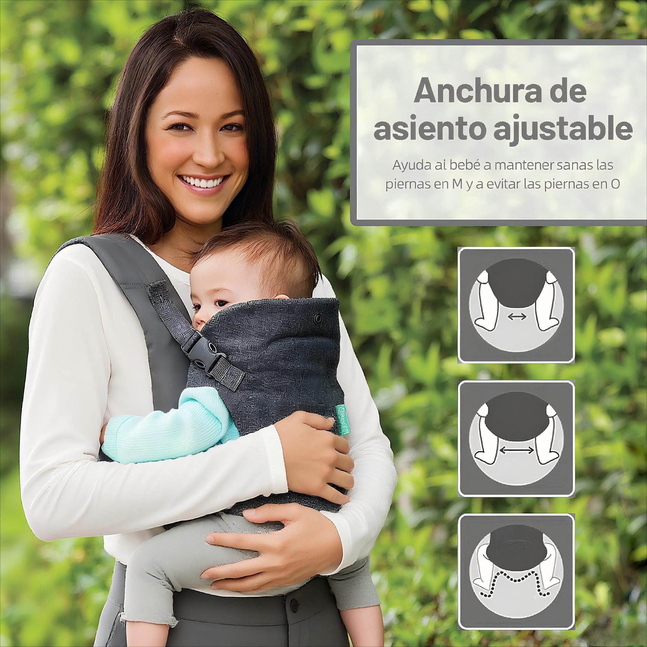 POPOLIC Bauchtrage Ergonomische 4-in-1-Babytrage für Neugeborene und Kleinkinder (Ergonomische Babytrage, 4 Tragemöglichkeiten, 2-tlg), leicht, 3-15 kg, mit Hüf – Bild 5 von 5