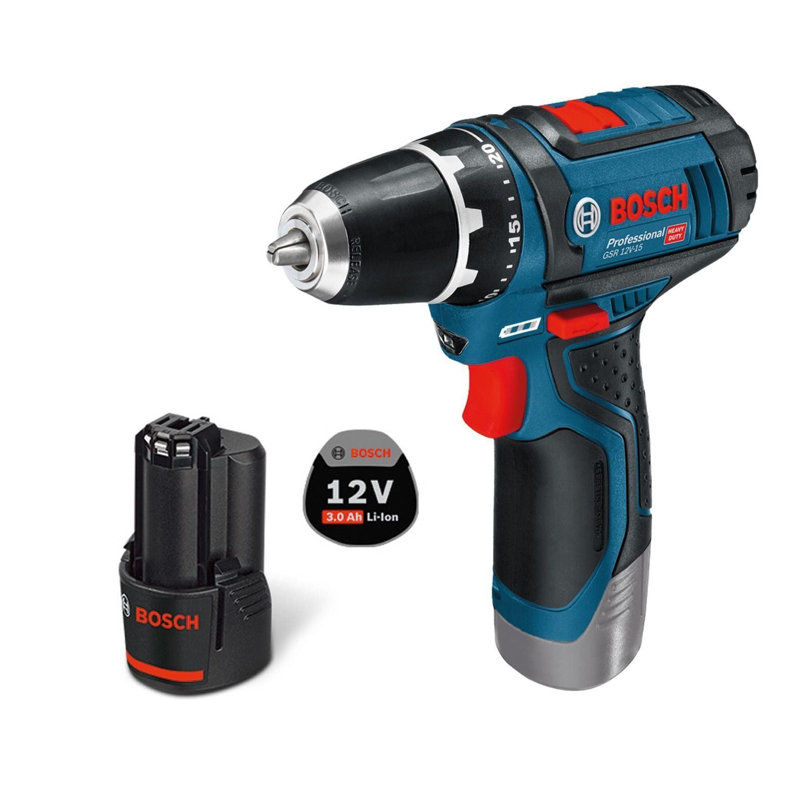 BOSCH Akku-Bohrschrauber Bosch Akku-Bohrschrauber GSR 12V-15 / 1x 3,0 Ah Akku