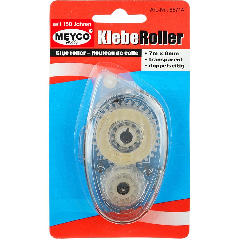 MEYCO Kleberoller, 7m, 8mm, Hobby Klebeband transparent