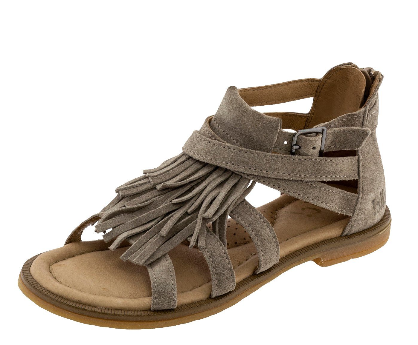 Clic Clic Römer Sandalen mit Franzen Mädchen Damen Leder Beige 8909 Sandalette