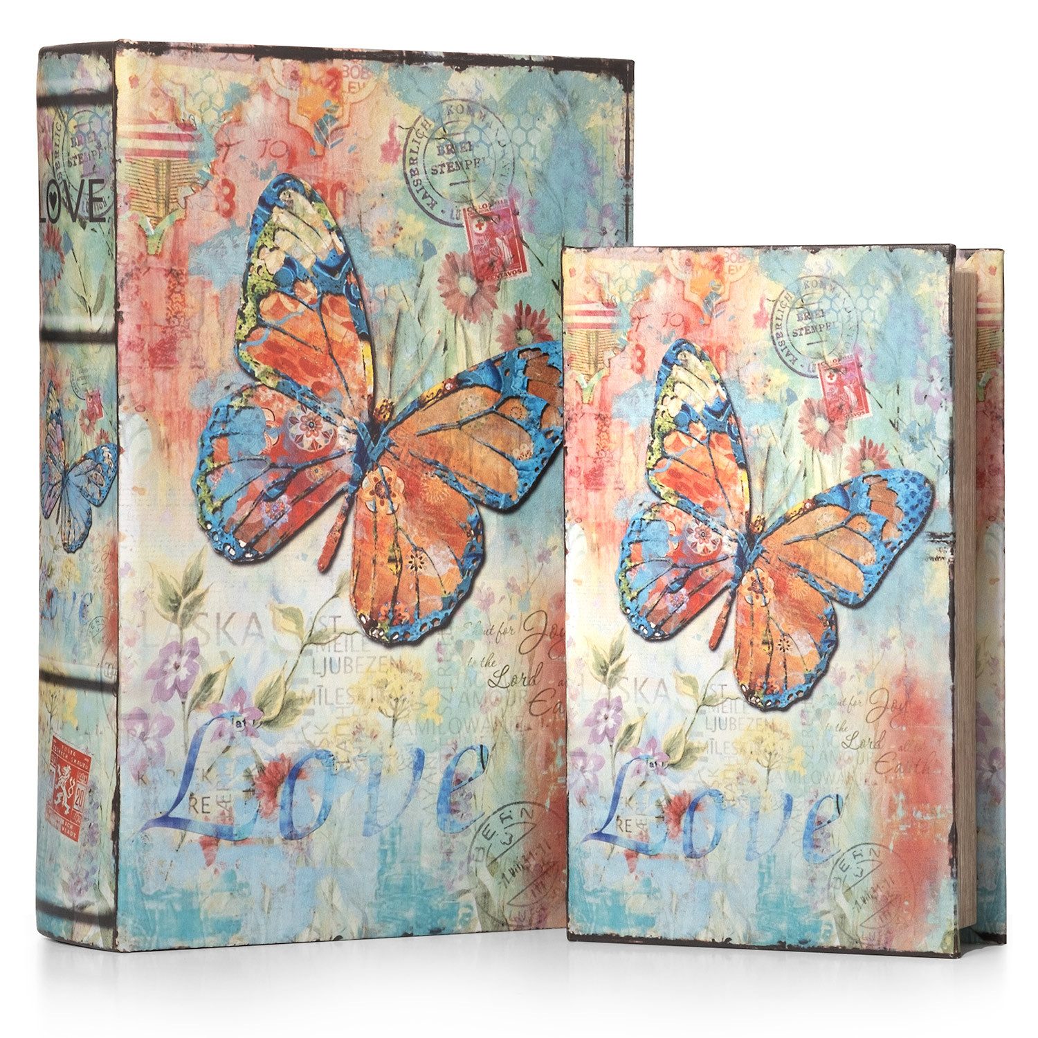 Moritz Etui Buchattrappe Bunter Schmetterling Love
