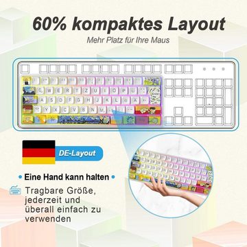 MIHIYIRY AK62 62 Tasten Mechanische Gaming Tastatur (Mit RGB-Hintergrundbeleuchtung Kabelgebundene mit Typ-C-Kabel für Win)