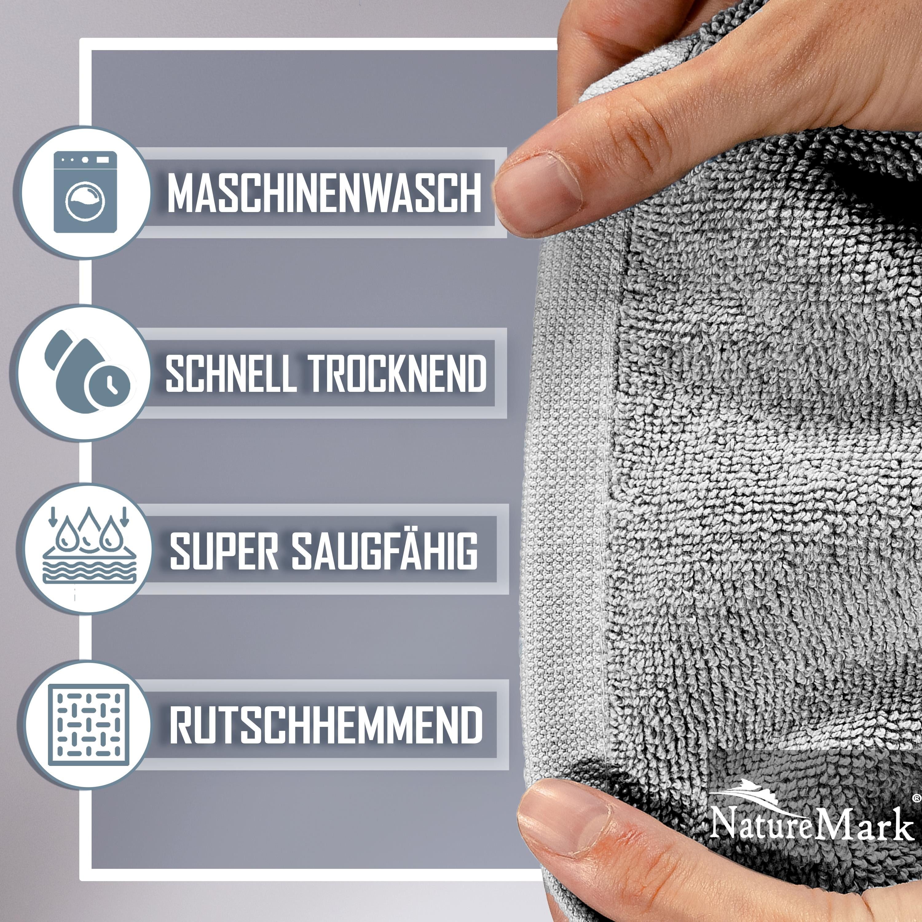 NatureMark Badematte Badematte 800gsm, strapazierfähig, Baumwolle, günstig online kaufen