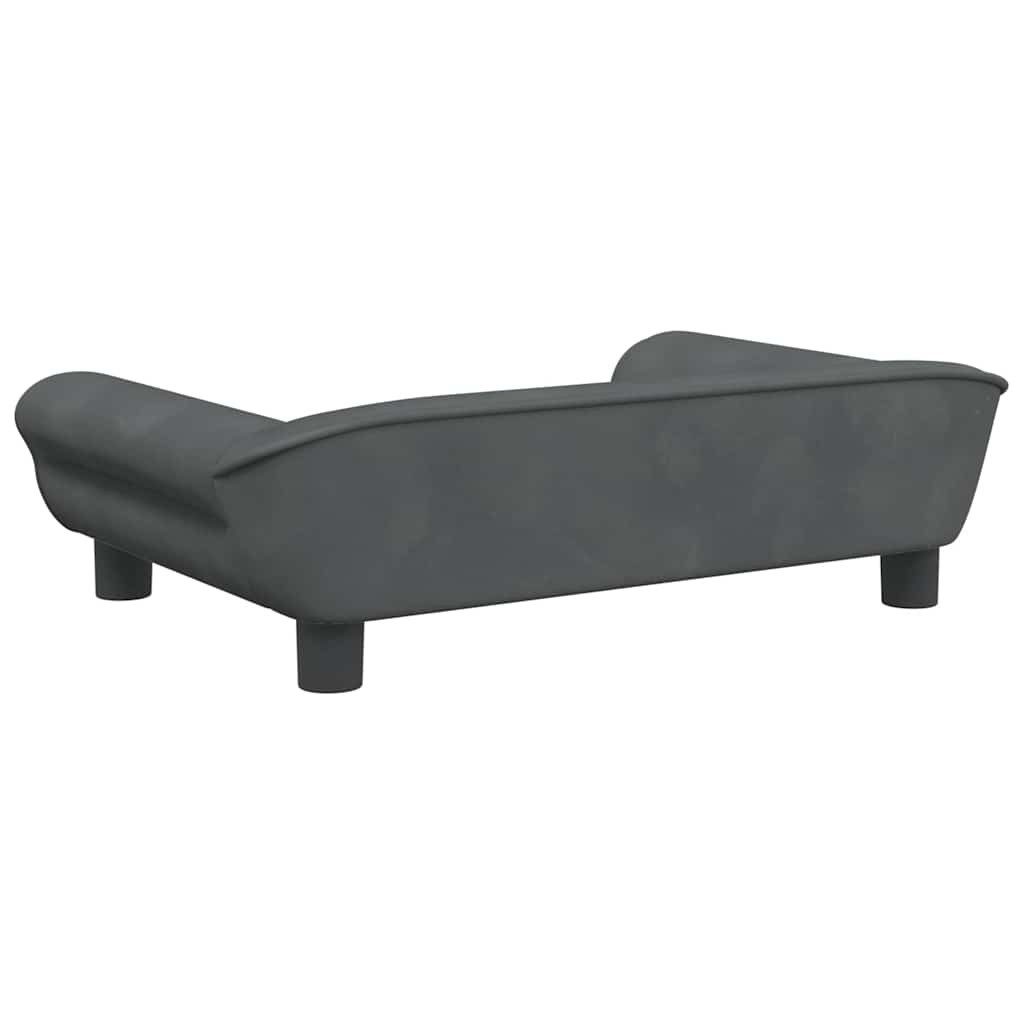 furnicato Hundebett Dunkelgrau 70 x 48 x 22 cm mit Massivholz Rahmen, Samt, Weiches Hundesofa mit Schaumstoffpolsterung für kleine Haustiere – Bild 4 von 5