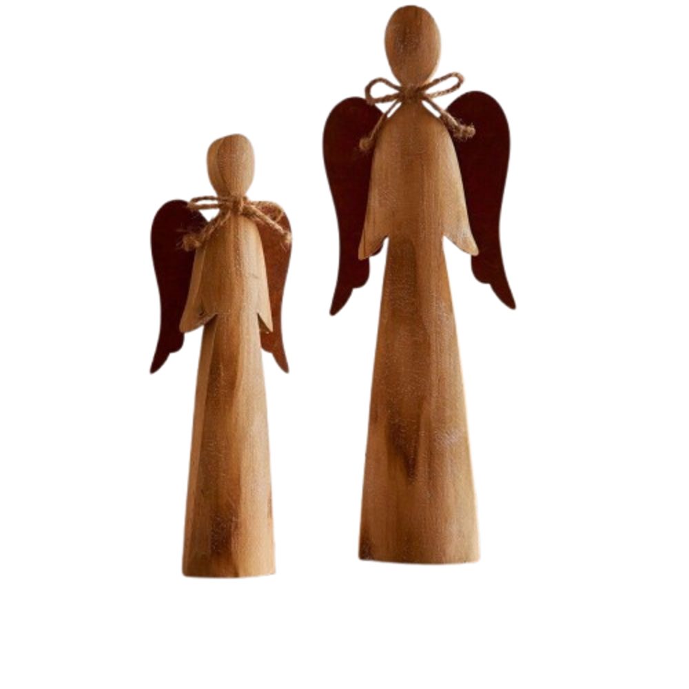 Weihnachtsfigur Engel Holz Figur Deko Engelsfigur Weihnachten Set