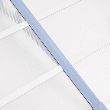 furnicato Markise Türvordach Grau und Transparent 358,5x90 cm Polycarbonat