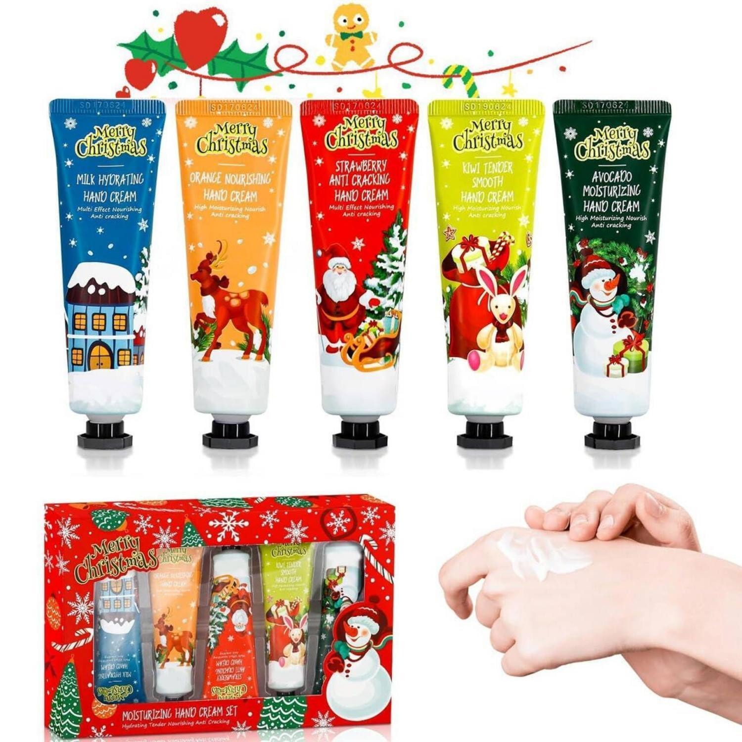 LuxusKollektion Pflege-Geschenkset Handcreme Geschenkset 5 Stk Mini Natur