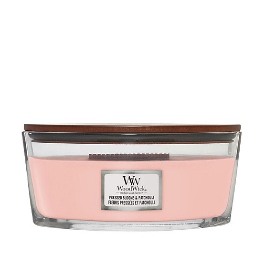 Woodwick Duftkerze Pressed Blooms & Patchouli Duftkerze mit Holzdocht 453,6 g