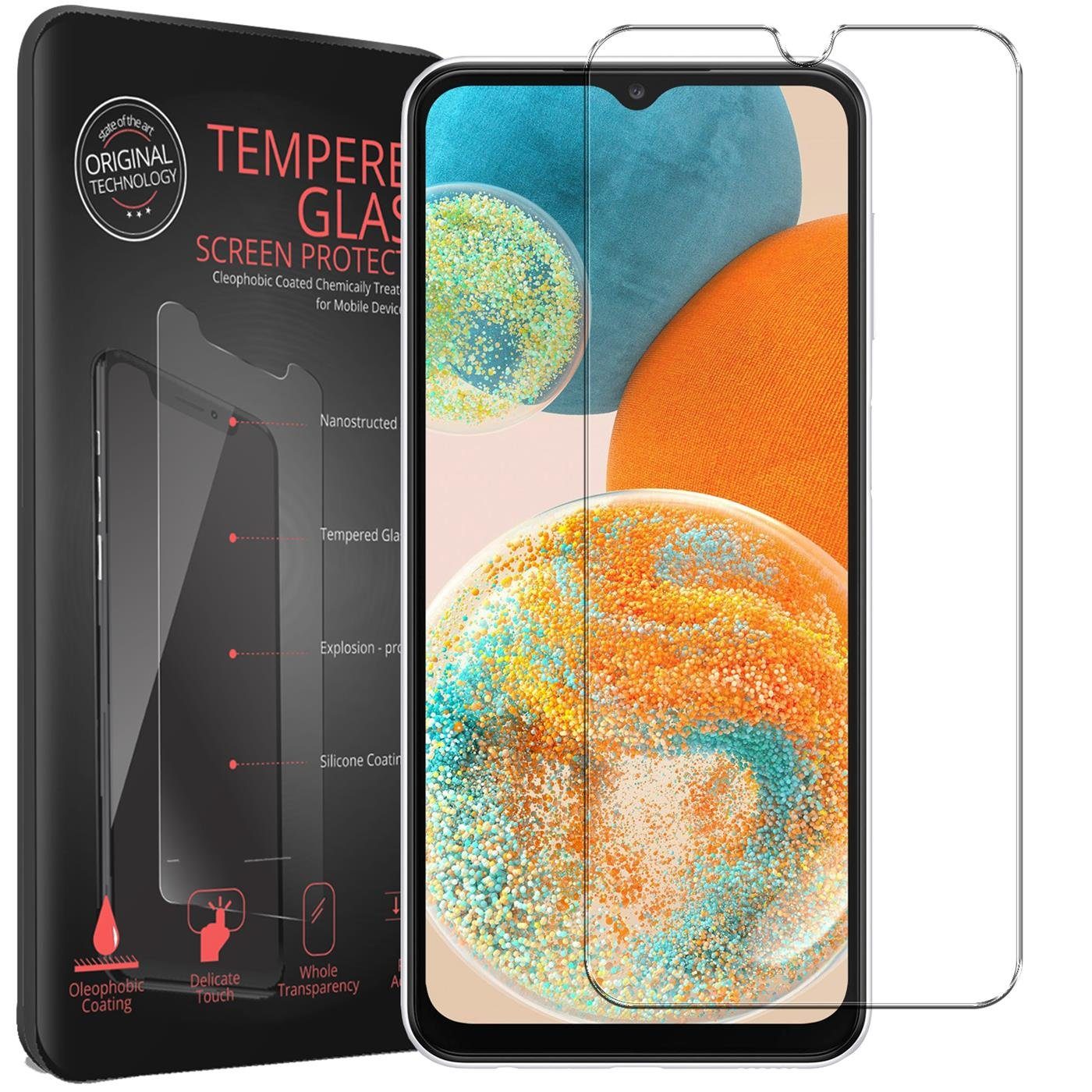 CoolGadget Schutzfolie Panzerfolie für Samsung Galaxy A23 5G, (9H Härtegrad, 2x Schutzglas, 1xReinigungset), Displayfolie Panzer Schutzfolie 2 Stück für Samsung A23 5G Glas Folie