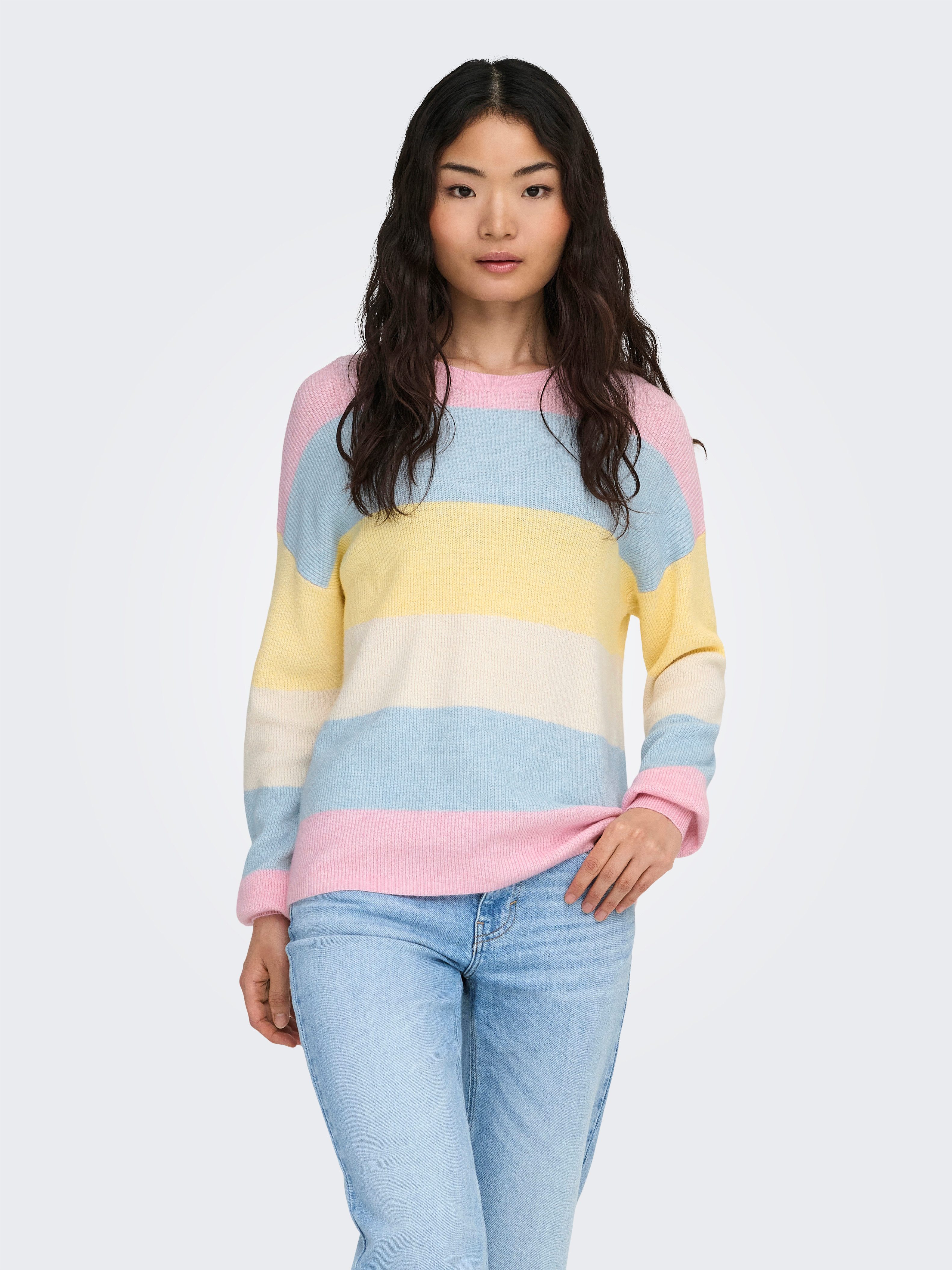 ONLY Strickpullover ONLATIA L/S STRIPE PULLOVER KNT NOOS mit Colorblock Des günstig online kaufen