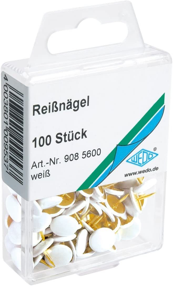 Pinnnadel WEDO 908 5600 Reißnägel kunststoffberzogen weiß Kleinpackung