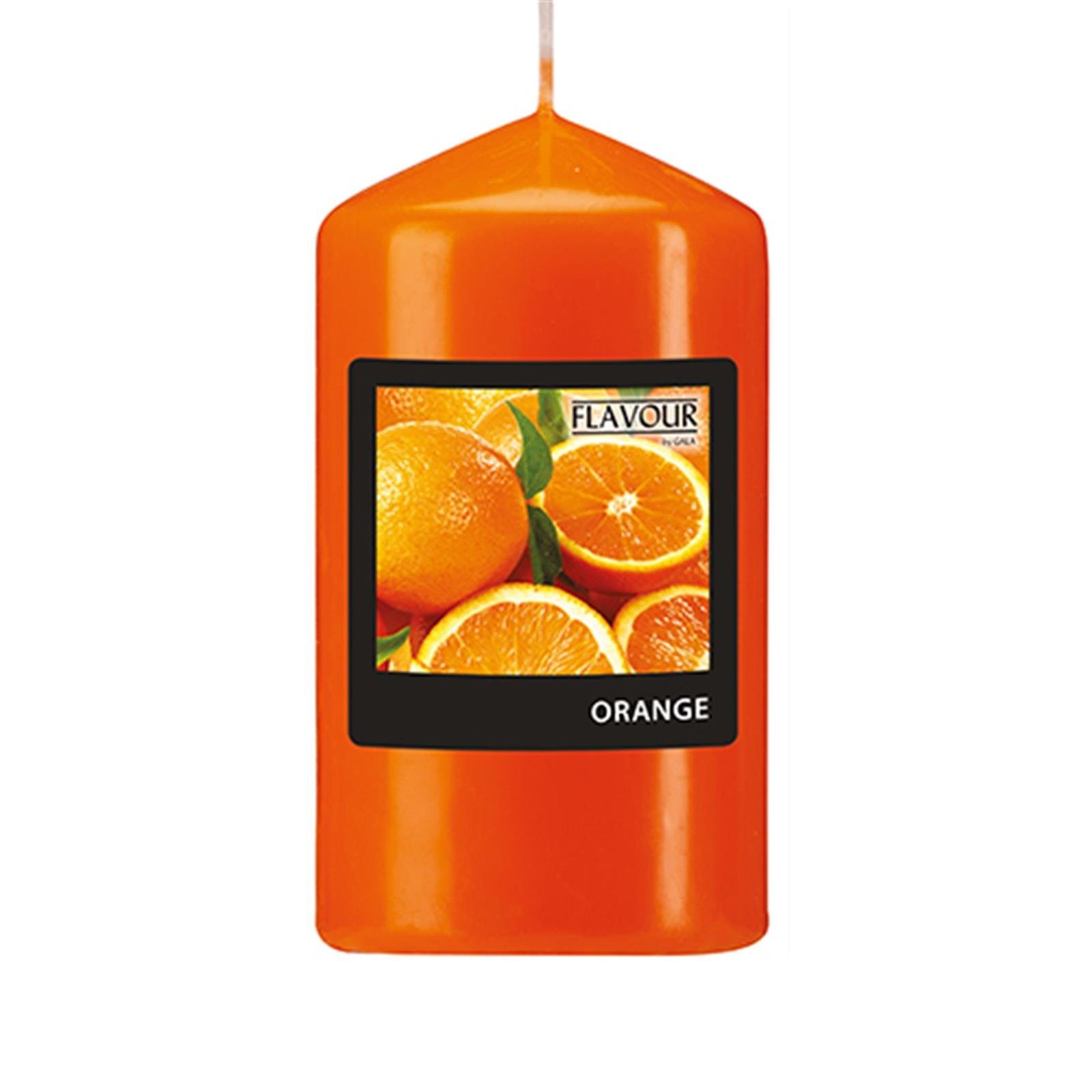 Gala Kerzen Duftkerze "Flavour by GALA" Duft-Stumpenkerze Ø 58 mm · 110 mm orange - Orange (1-tlg)