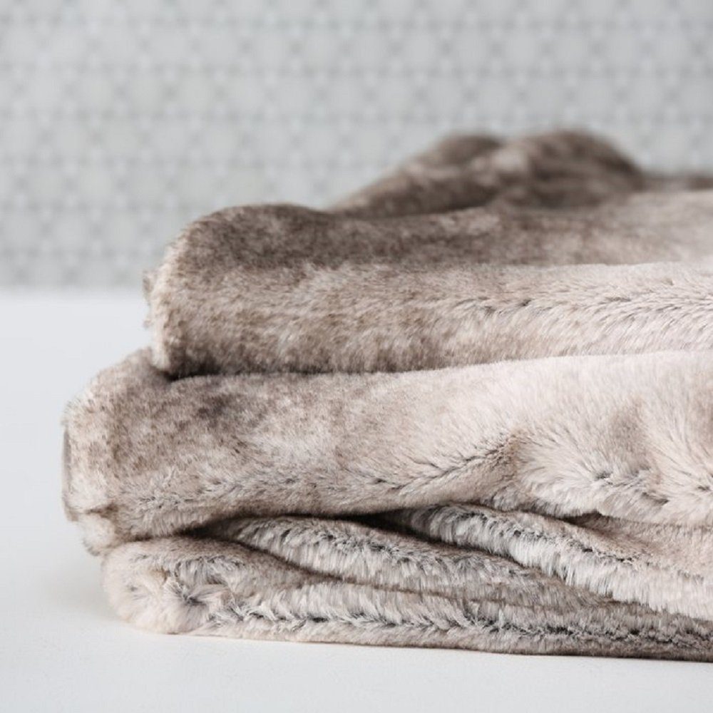 Wohndecke Kuscheldecke Kaninchenfell-Imitat Rückseite Samt Größe 200x150cm, günstig online kaufen