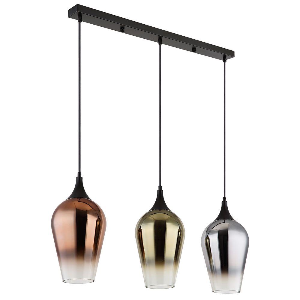 GLOBO LIGHTING Pendelleuchte, Leuchtmittel nicht inklusive, Hängeleuchte Pendellampe Esstischlampe Glas bunt Küchenlampe H 120 cm