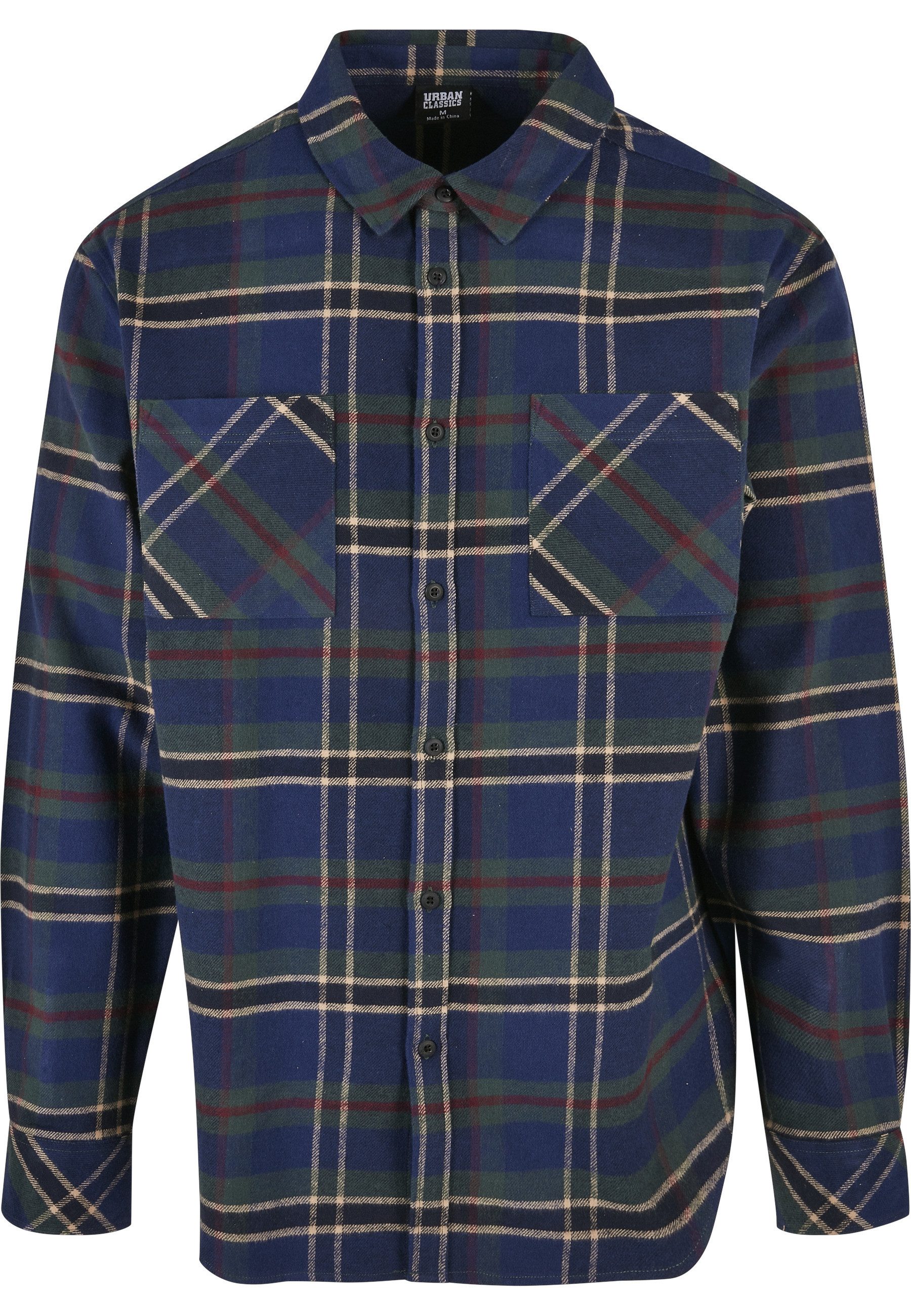 URBAN CLASSICS Kurzarmshirt Urban Classics Herren Checked Mountain Shirt (1-tlg)