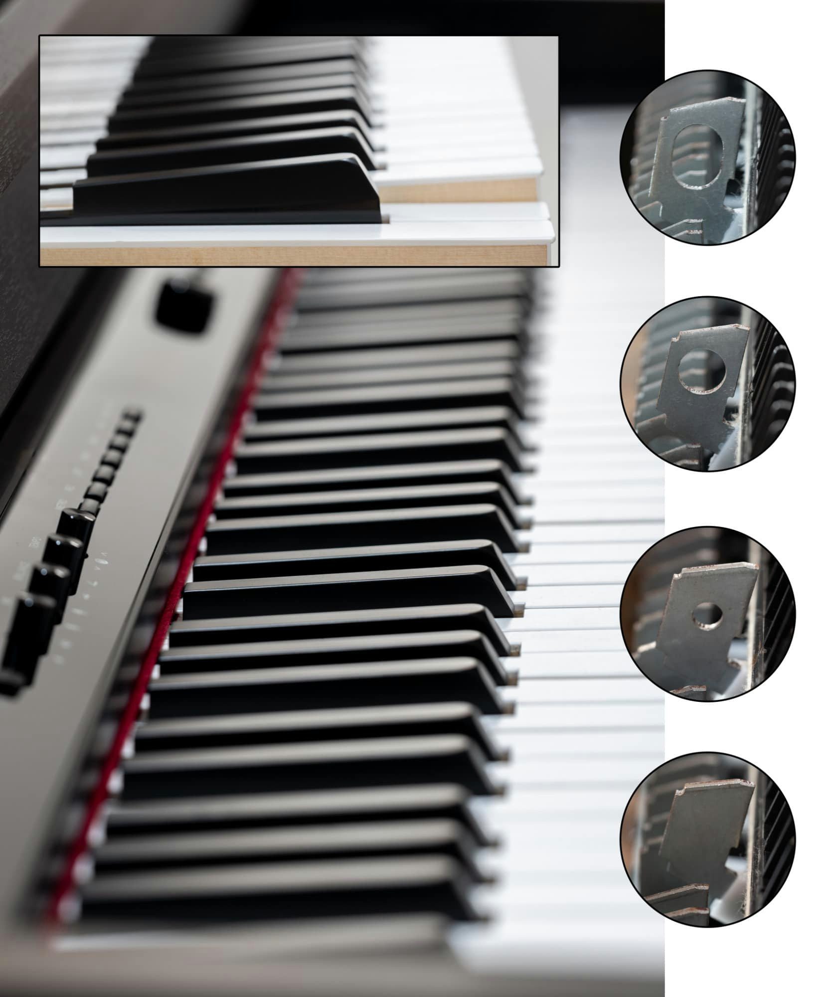 Classic Cantabile Digitalpiano UP-1Plus Upright E-Piano - 88 gewichtete Tasten Graded Hammer-Tastatur (Spar-Set, inkl. Klavierbank, Kopfhörer & Schule), Klavier mit 40 Sounds und 256-fache Polyphonie