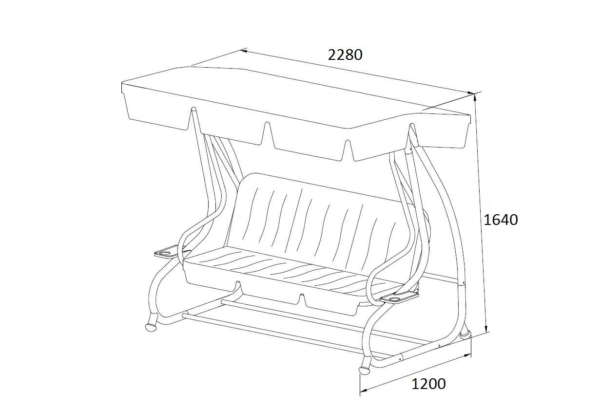 DEGAMO Hollywoodschaukel MIAMI, 4-Sitzer, 1 tlg., 4-sitzer 228cm, Liegefunktion, Gestell weiss, Bezüge weiss/blau