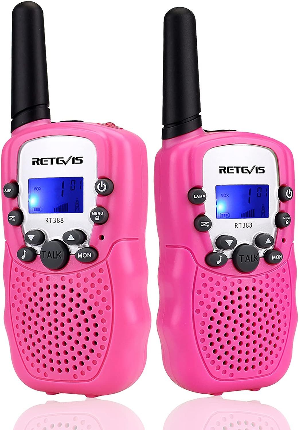 Retevis Walkie Talkie RT388 Walkie Talkie Kinder ab 3-12 Jahre, (Walkie Talkie Kinder, Gesprächsdatenschutz, 8 Kanäle,mit Taschenlampe, VOX), Umweltfreundliche Materialien, Anti-Rutsch-Design