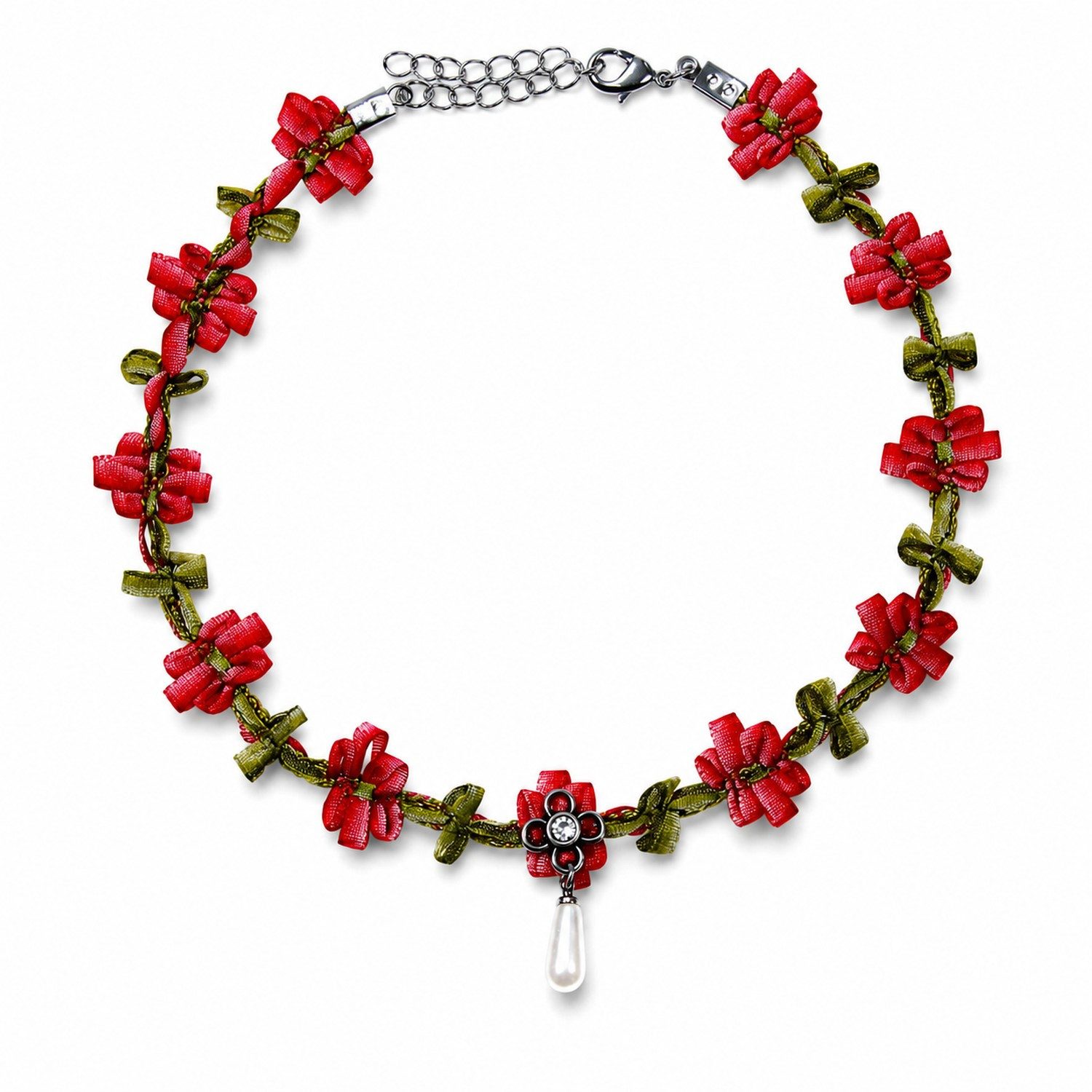 LUISIA® Kette mit Anhänger Stoffblütencollier 'Seraphine' Kropfband