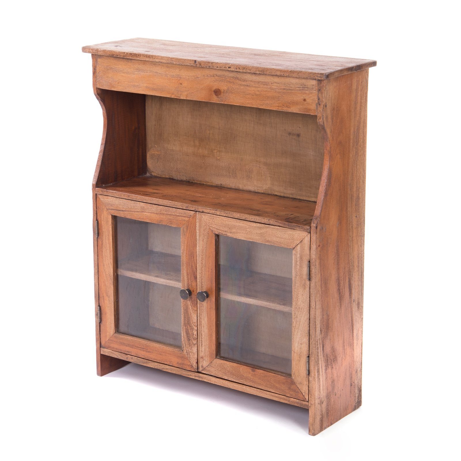 DESIGN DELIGHTS Wandregal WANDSCHRANK "RIBERA", mit Glastüren, 73 cm, Holz Wandregal