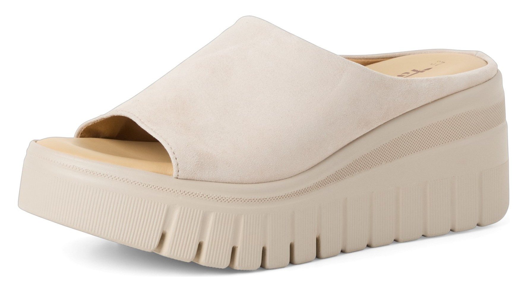 1-27206-46 378 Taupe Suede Sandale