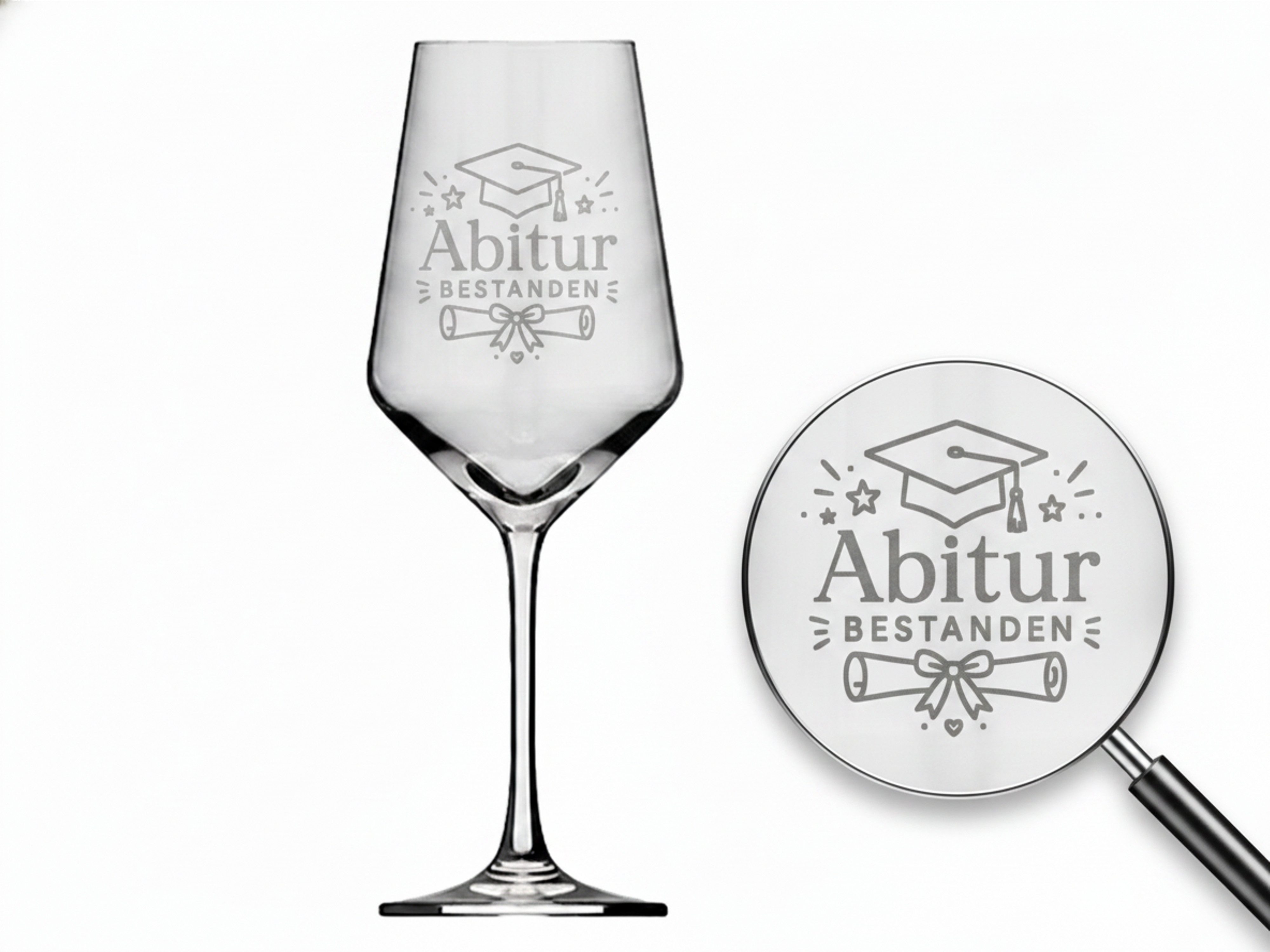 Valhalla Weinglas Valhalla Weinglas 350ml spülmaschinenfest Abitur bestanden, 1-tlg., Glas, Atemberaubende Darstellung