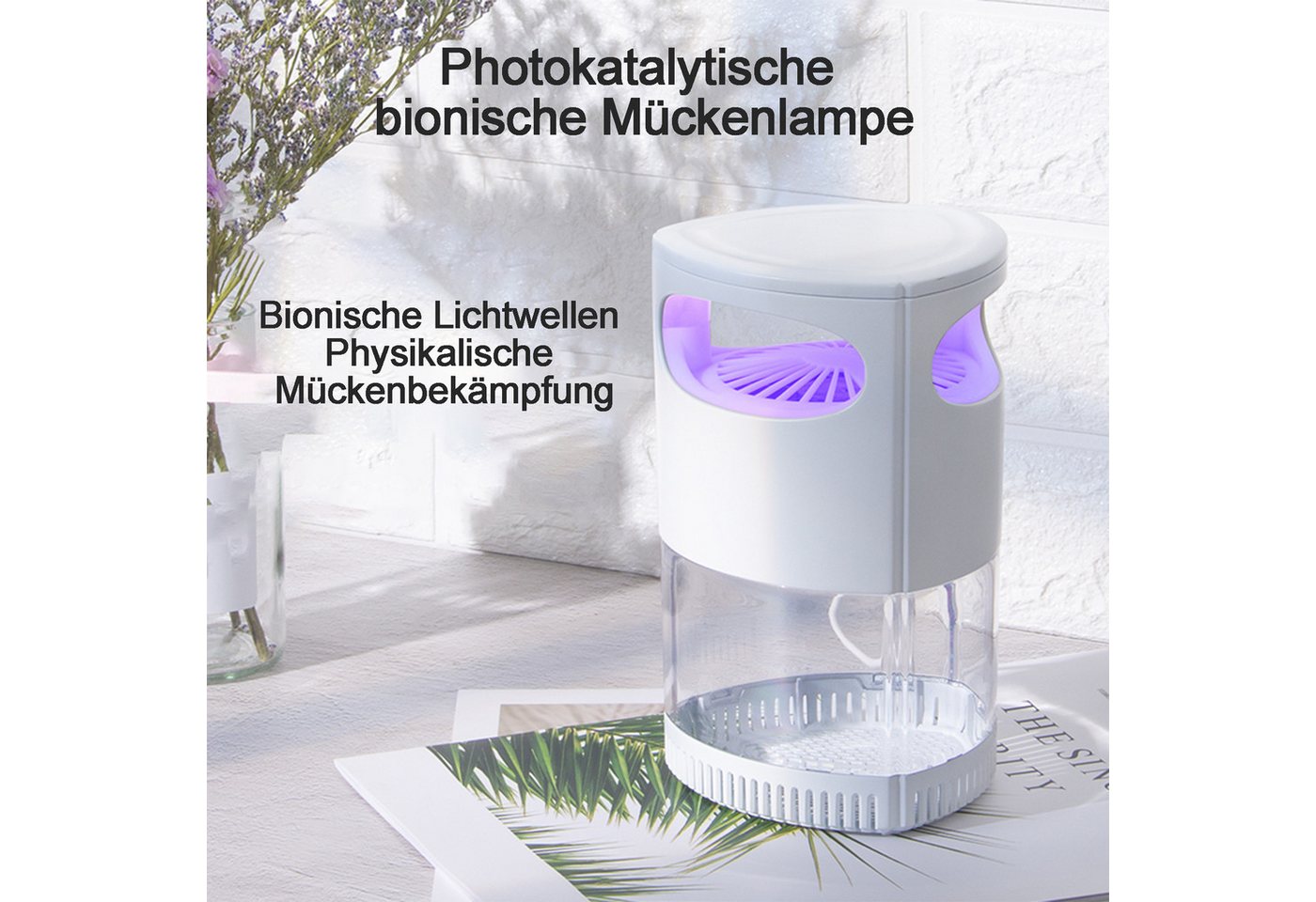 Thumbnail - Senmudi Insektenvernichter 360° Lichtwellen Mückenfang Mückenlampe UV-Lampe Insektenfalle, für Schlafzimmer Elektrisch I...