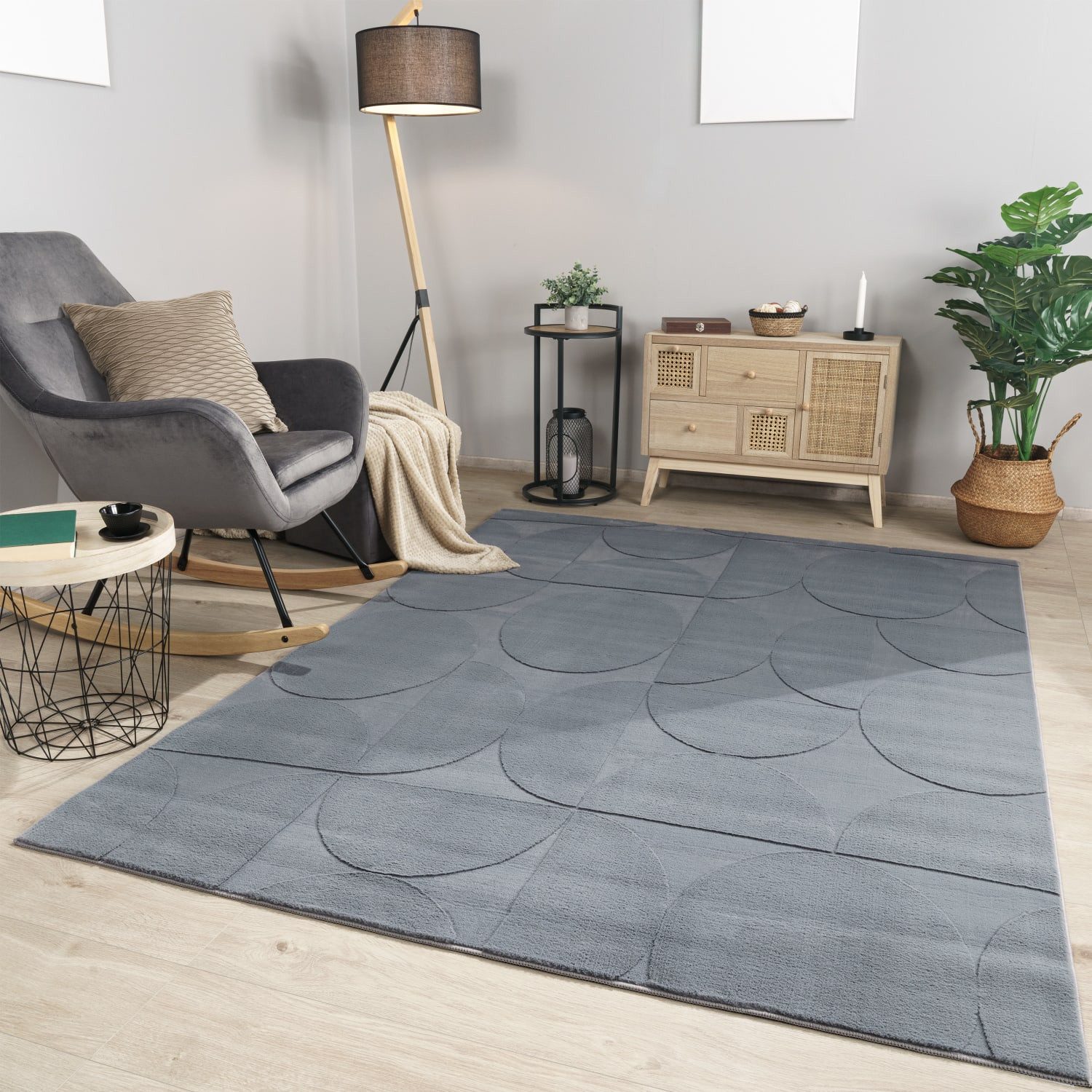 TT Home Teppich Diele, Esszimmer, Flur, Schlafzimmer, Wohnzimmer, Rechteckig, Höhe: 14 mm, Wohnzimmer Teppich Esszimmer Kurzflor Geometrische Optik Skandi Boho U