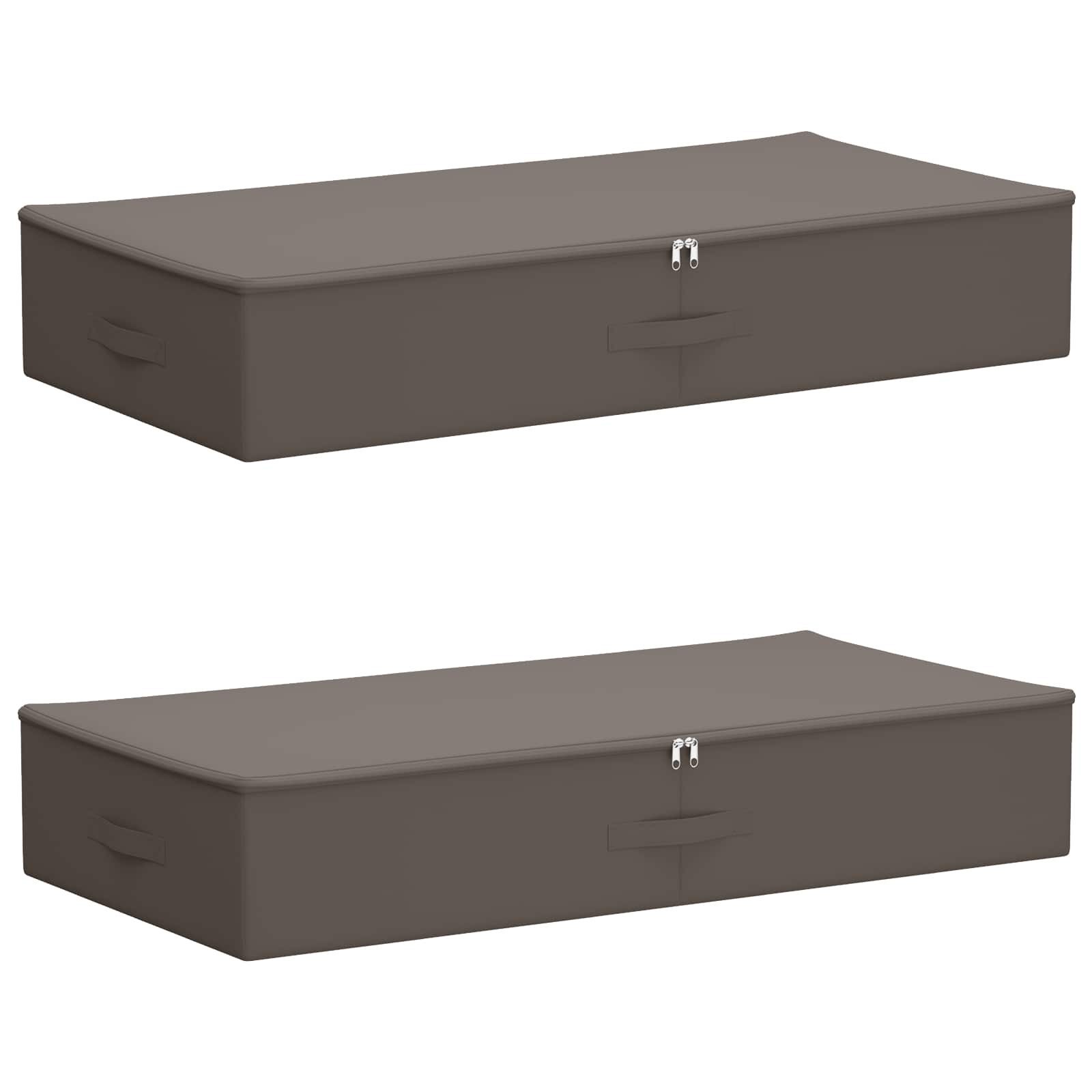 vidaXL Aufbewahrungsbox Aufbewahrungsbox 2 stk. Vliesstoff 100 x 50 x 18 cm 90 l Grau (2 St)