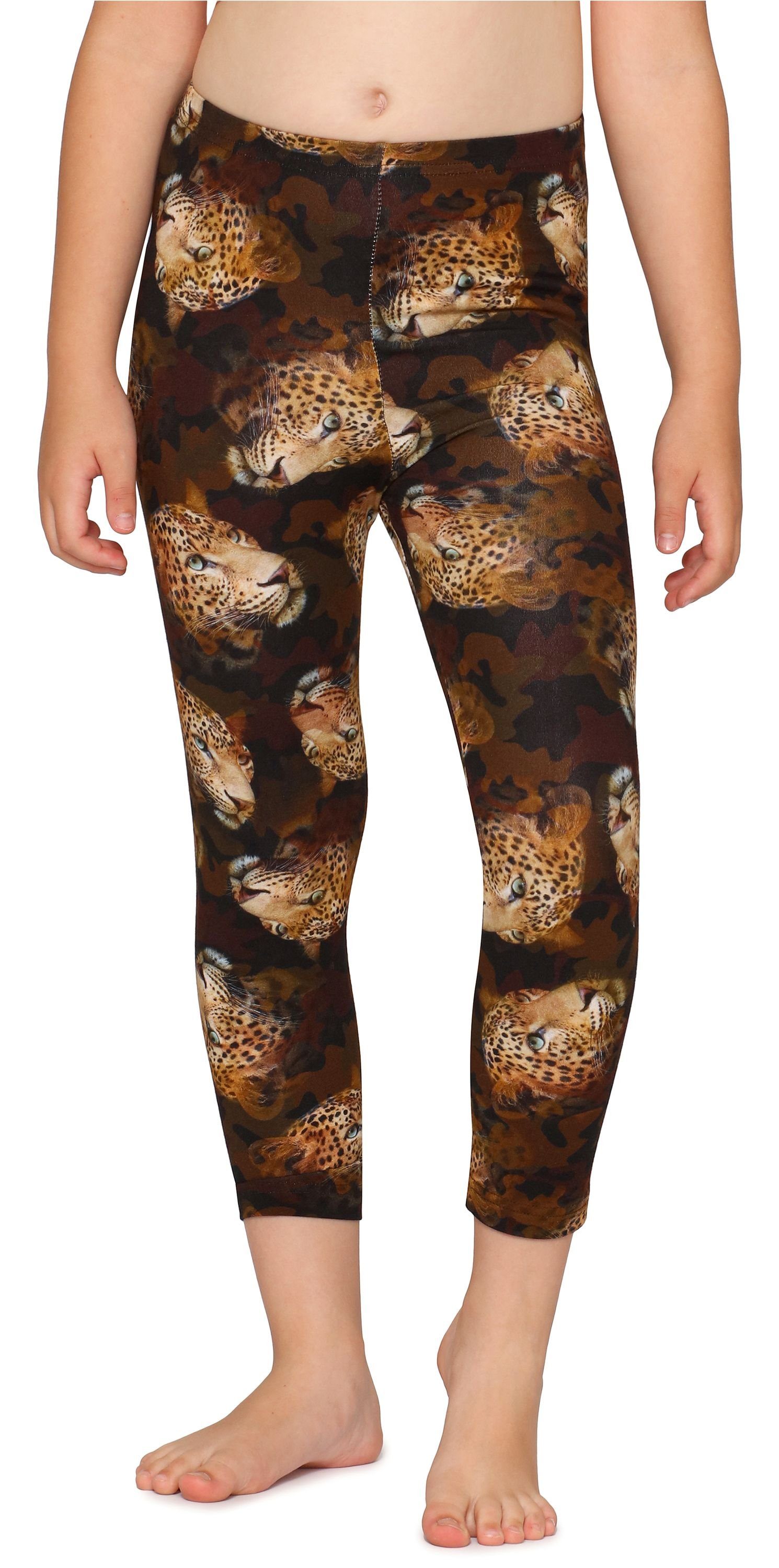 Merry Style Leggings Mädchen Gepard Leggings Capri Bund MS10-405 (1-tlg) elastischer 3/4