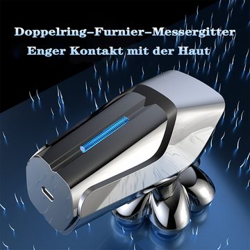 DOPWii Elektrorasierer 7D Magnetischer Rasierer mit einstellbarem Scherkopf und USB-Ladung