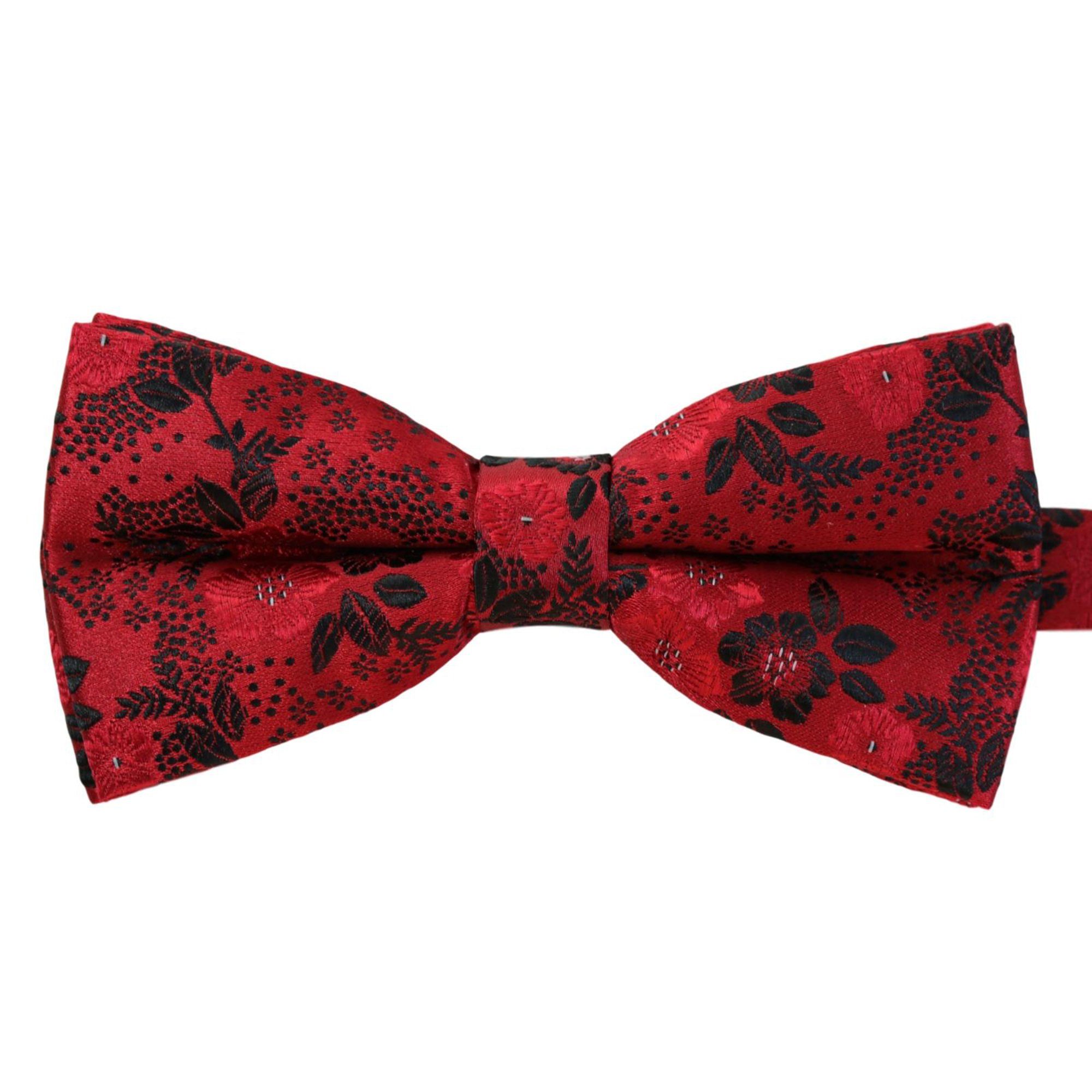 GASSANI Fliege Hochzeitsfliege Paisley Festlich, Herren-Fliege Hochzeit Schleife Tuch (Set, 2-St., Satin, Blumen, Herrenschleife, mit Einstecktuch) Jacquard Bunt Geblümt Floral, Vor-Gebunden Verstellbar, Seide Touch