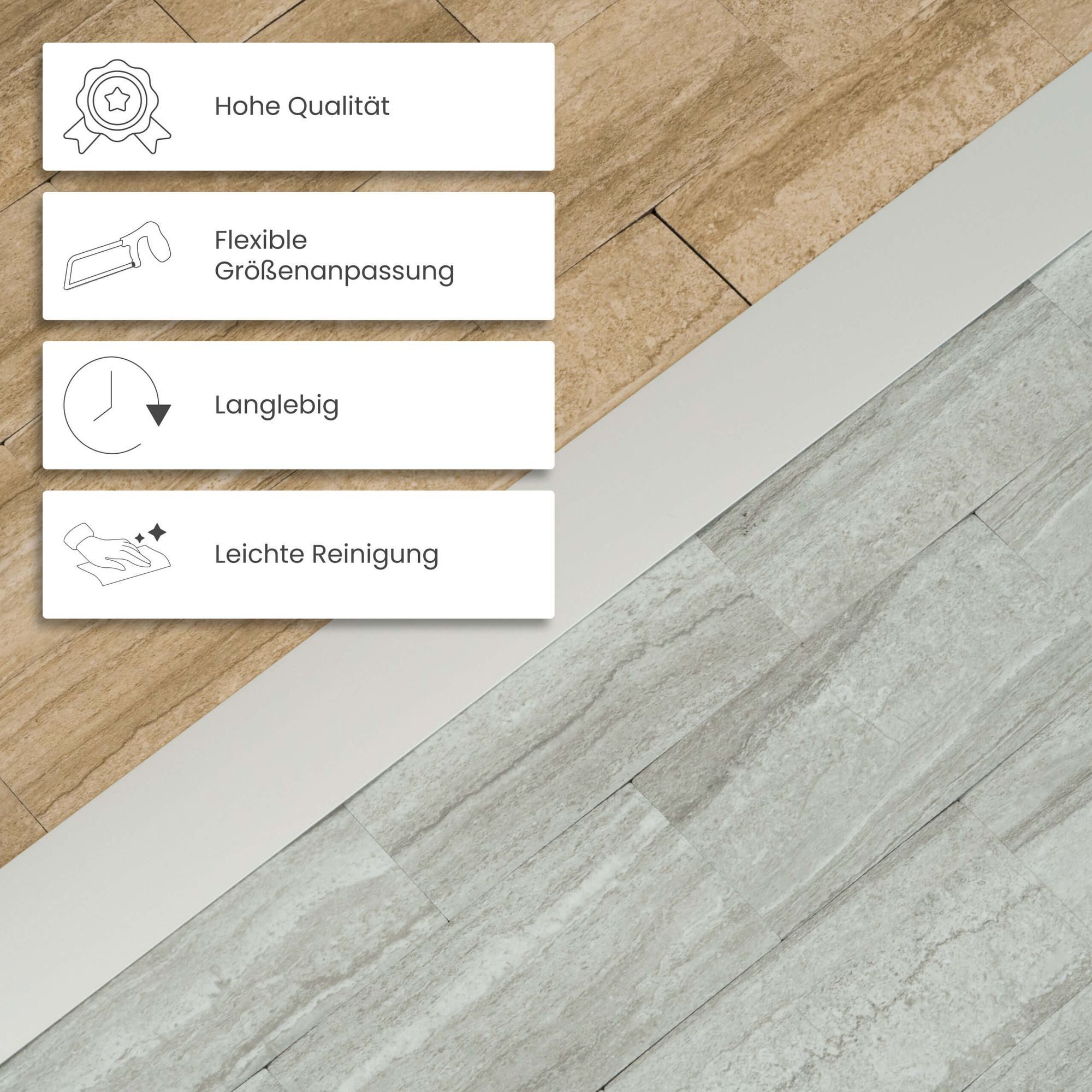 Dalsys Übergangsprofil flach zum Schrauben inkl. Befestigungsmaterial (90cm x 35mm in der Farbe Silber, 1-St), aus eloxiertem Aluminium – Bild 4 von 5