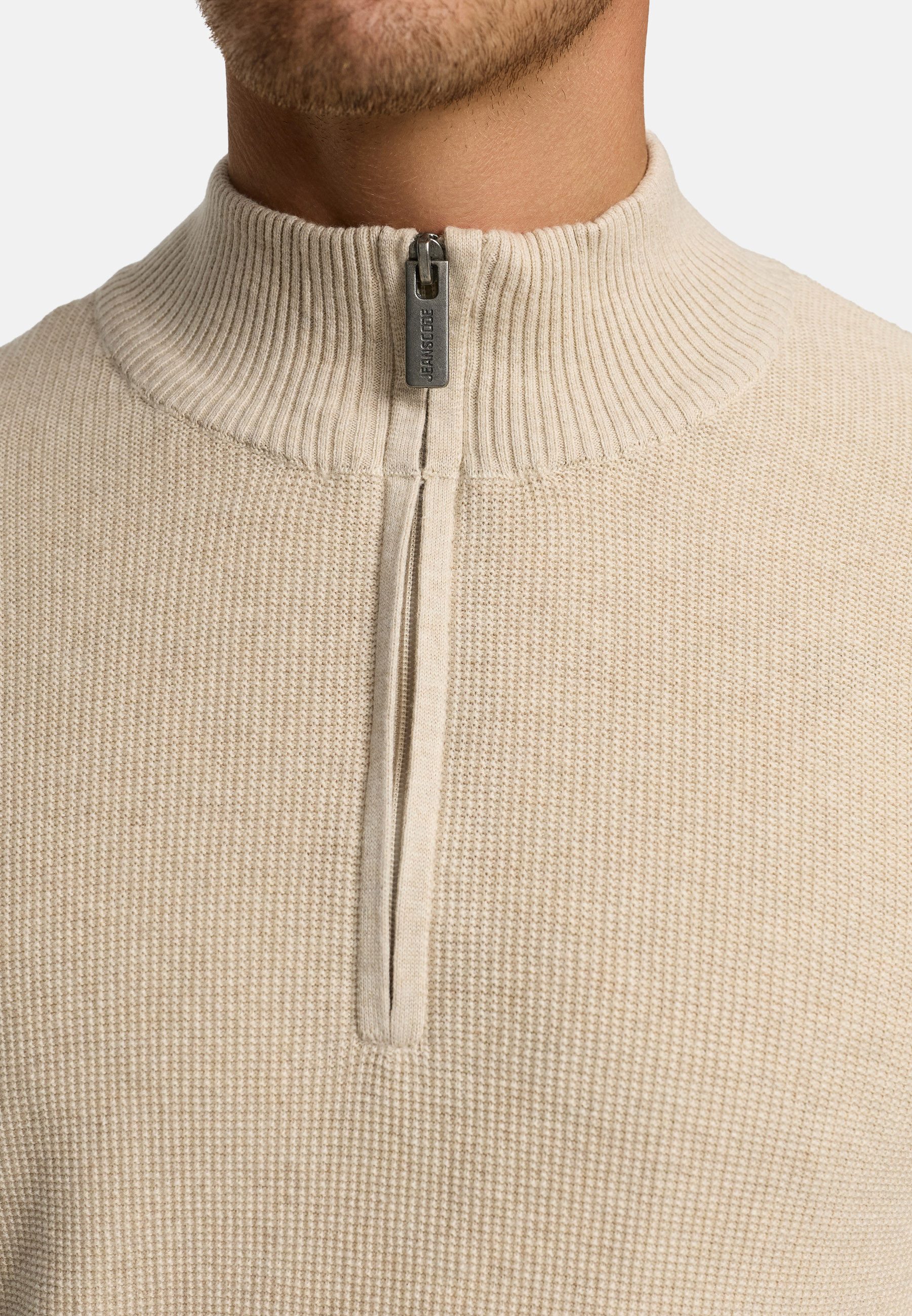 Indicode Strickpullover Herren INBull Pullover Herrenpullover Herrenpullover mit Reißverschlusskragen