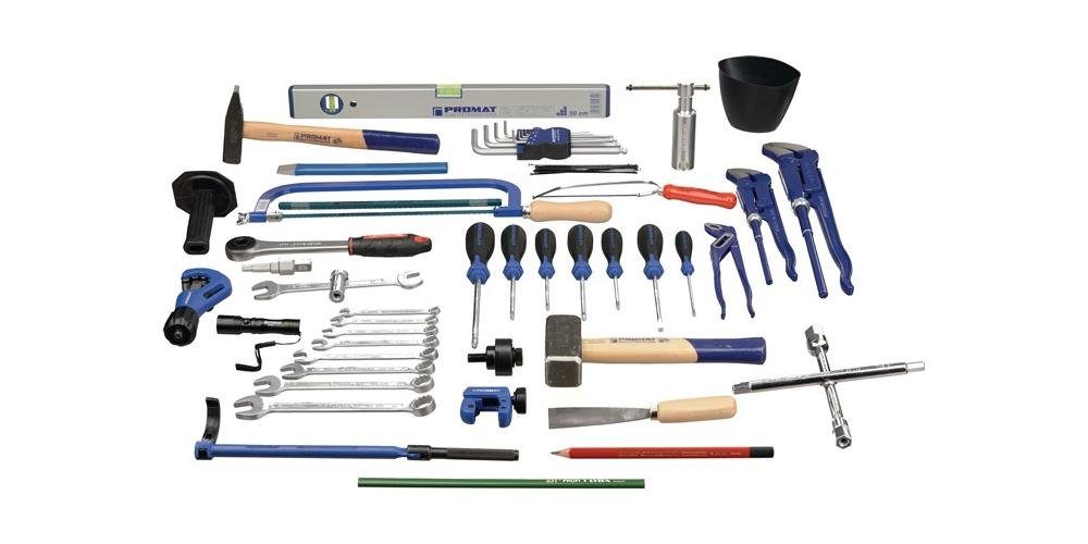 Werkzeugkoffer Werkzeugsortiment 72-teilig im Kunststoffkoffer Heizung/Sanitär für