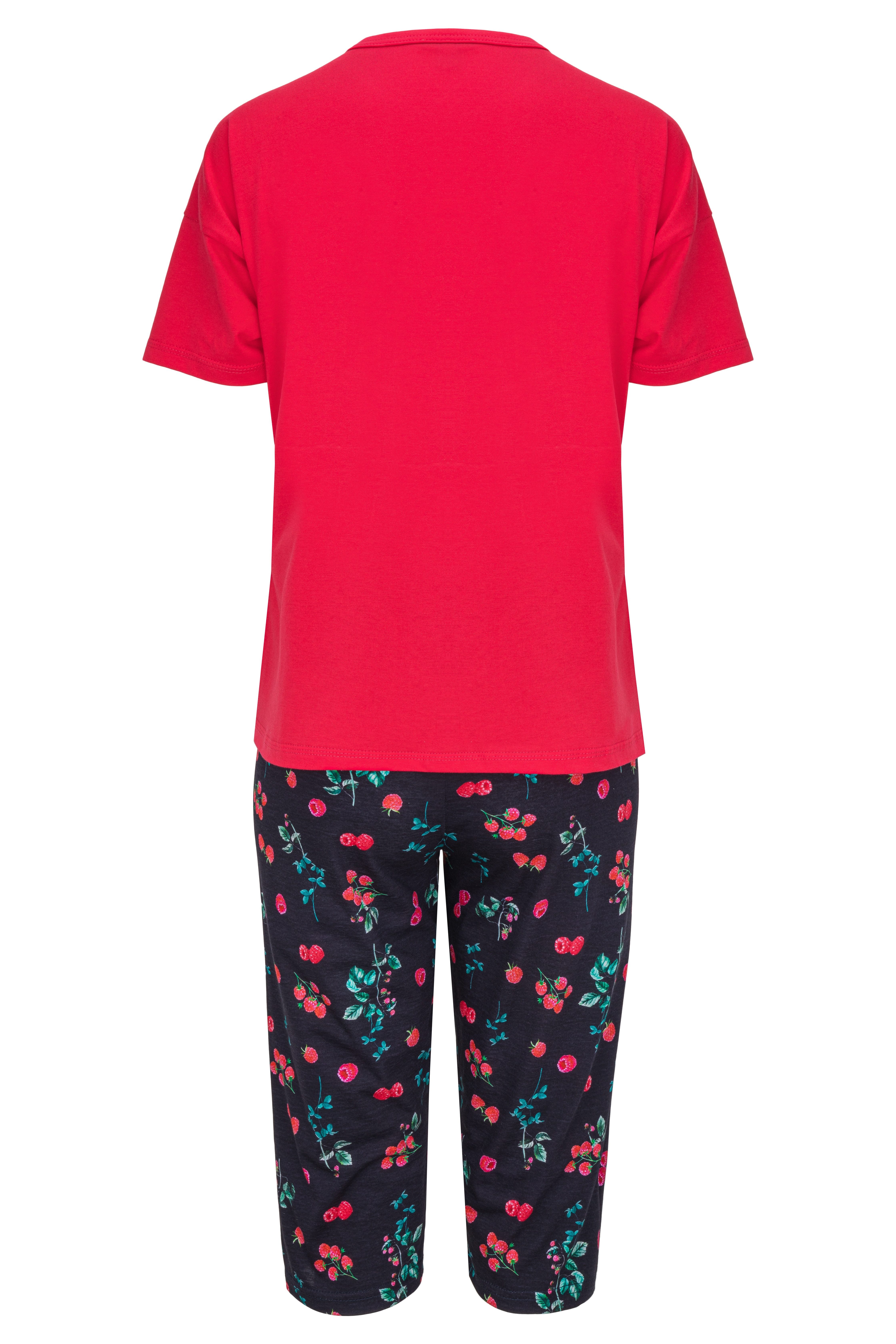 Mademoiselle Sommeil Capri-Pyjama Schlafanzug (2 tlg., 1 Stück) mit Himbeeren-Druck