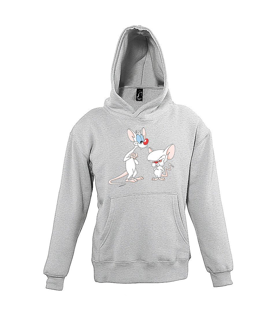 Kapuzenpullover und Brain Designz Youth Pinky Hoodie Frontprint für Pullover Grau mit Kinder trendigem