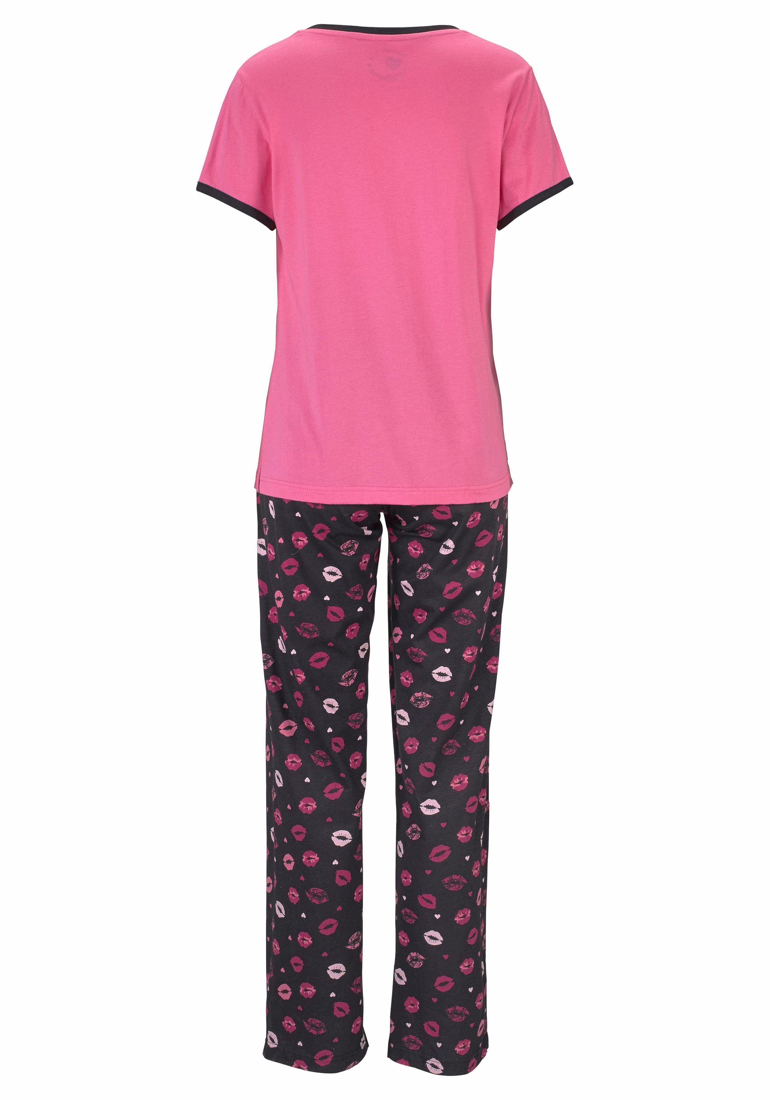Vivance Dreams by Lascana Pyjama mit Kussmund-Print – Bild 5 von 5