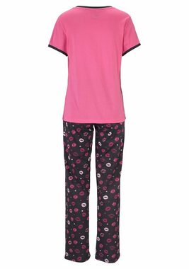 Vivance Dreams Pyjama (3 tlg) mit Kussmund Print