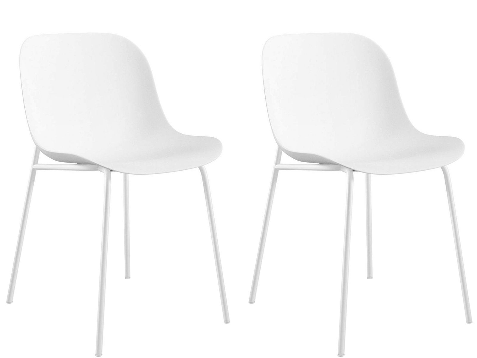 loft24 Stuhl Orca, 2er Set, Gestell aus Metall, Farbenvarianten weiß | weiß