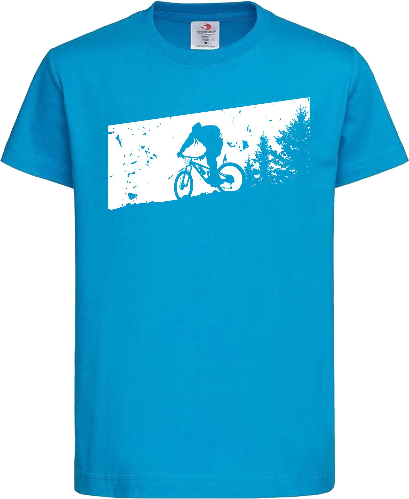 Print-Shirt Kinder Fahrrad T-Shirt: „MTB Forest Peak“ - Mountainbike Downhill